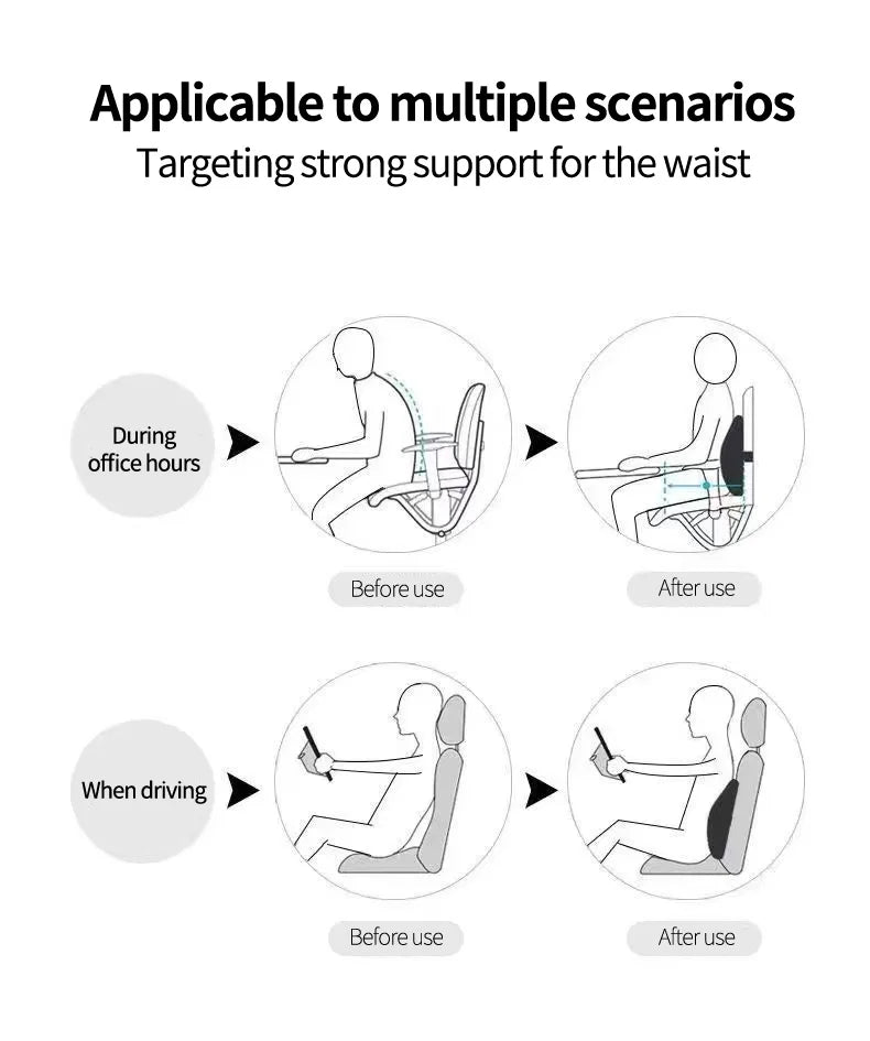 Ergonomic lumbar support cushion
