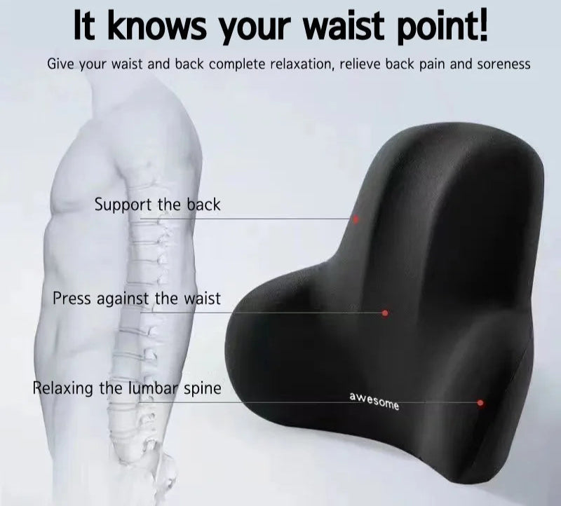 Office Lumbar Cushion Memory Foam Chair Backrest Cushion Postpartum Waist Support Multifunctional Pain Relief Pillow